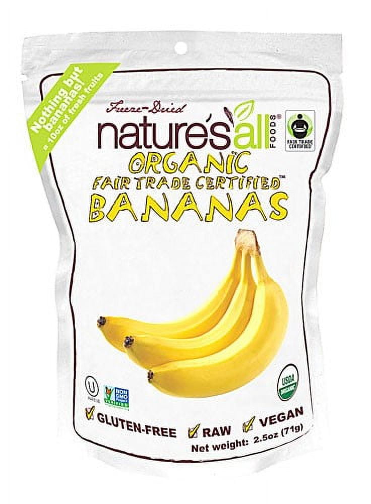 Nature's All Foods Organic Freeze Dried Raw Banana 2.5 oz - Vegan