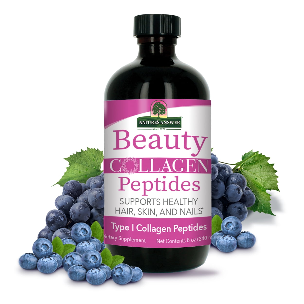 Nature's Answer Beauty Collagen Peptides, Berry, 8 oz (240 ml)