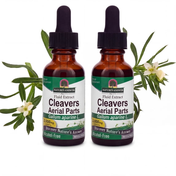 Nature’s Answer Cleavers Herbal Extract 2,000 mg, Alcohol-Free, Herbal Supplement, 1 fl oz (Pack of 2)