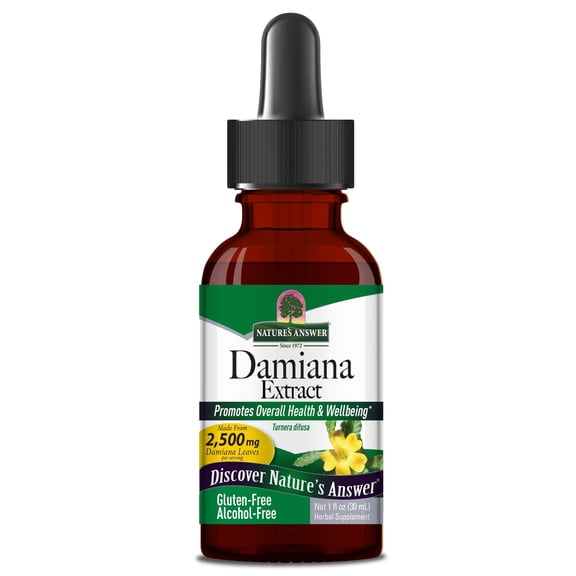 Nature's Answer Damiana Extract Alcohol-Free, 2,500 mg, 1 Fl Oz