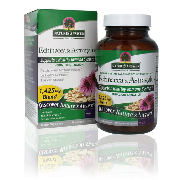 Nature's Answer Echinacea with Astragalus, Immune Support, 90 Vegan Capsules