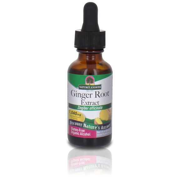 Nature's Answer Ginger Root Extract, Dietary Supplement, Organic Low Alcohol, 1 fl oz.