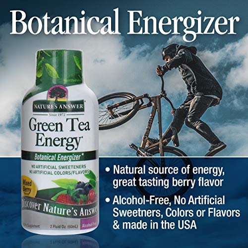 Nature's Answer Green Tea Energy Shot Cast, 12 Count Natural Energy