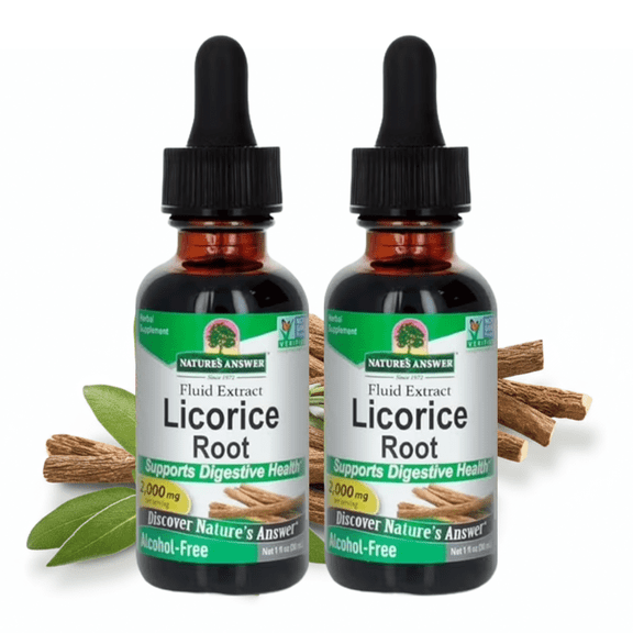 Nature's Answer Licorice Root Extract – Alcohol-Free Herbal Digestive & Respiratory Support – Holistically Balanced – 1 fl oz, 2 pack
