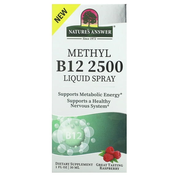 Nature's Answer Methyl B12 2500 Liquid Spray, Raspberry, 1 fl oz (30 ml)