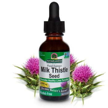 Nature’s Answer Milk Thistle Seed Extract 2,000 mg, Alcohol-Free, 1 fl oz
