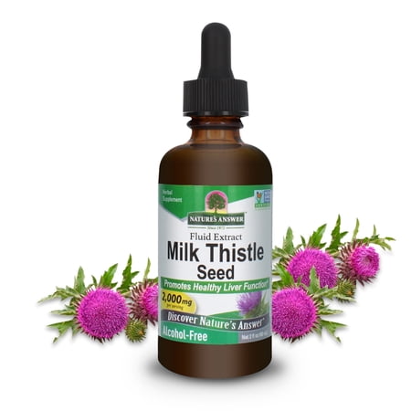 Nature’s Answer Milk Thistle Seed Extract 2,000 mg, Alcohol-Free, 2 fl oz