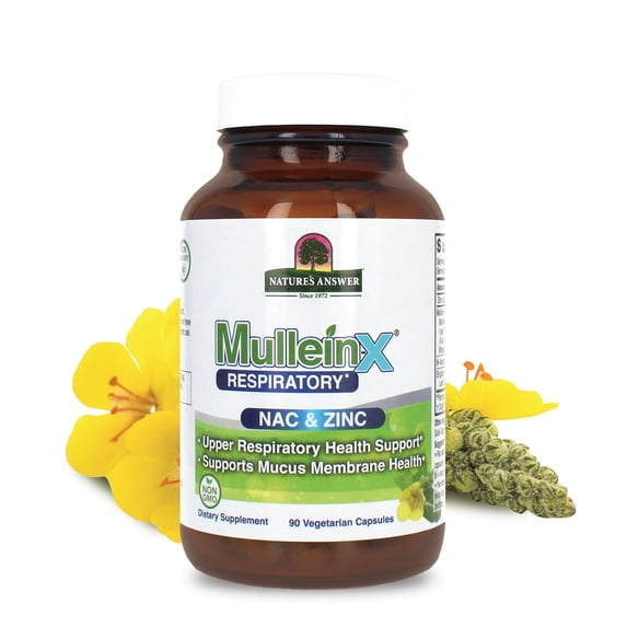 Nature's Answer Mullein-X Respiratory Support with NAC & Zinc, 90 Vegan Capsules