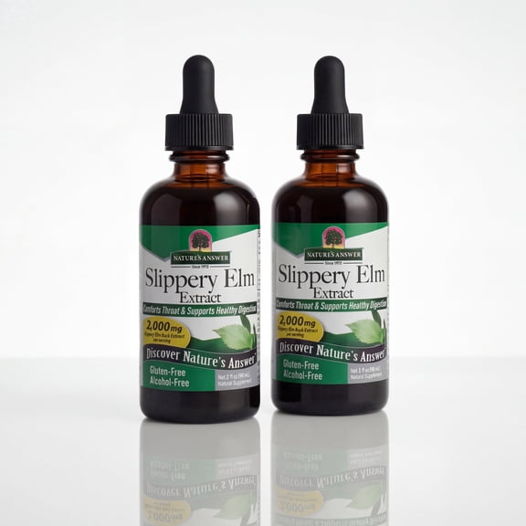 Nature's Answer Slippery Elm Extract, 2,000 mg, Alcohol-Free, Gluten-Free, Kosher, 2 fl oz (Pack Of 2)