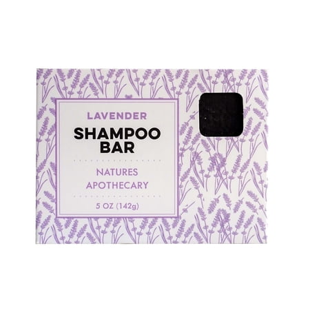 Nature’s Apothecary Lavender Solid Shampoo Bar – 5 Oz. Large Natural Shampoo with Safflower & Essential Oils – Sulfate-Free, Plastic & Cruelty-Free, Hypoallergenic Shampoo for All Hair Types