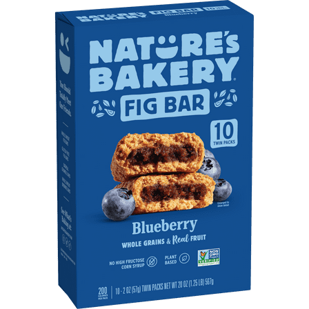 Nature's Bakery Blueberry Fig Bars, 10 Twin packs, 2 oz Each
