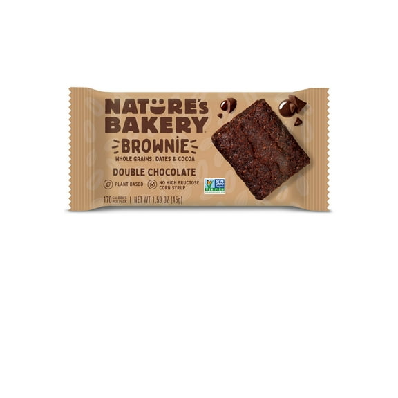 Nature's Bakery Double Chocolate Brownie Snack Bars, 1.59 Oz Each, Wrapper