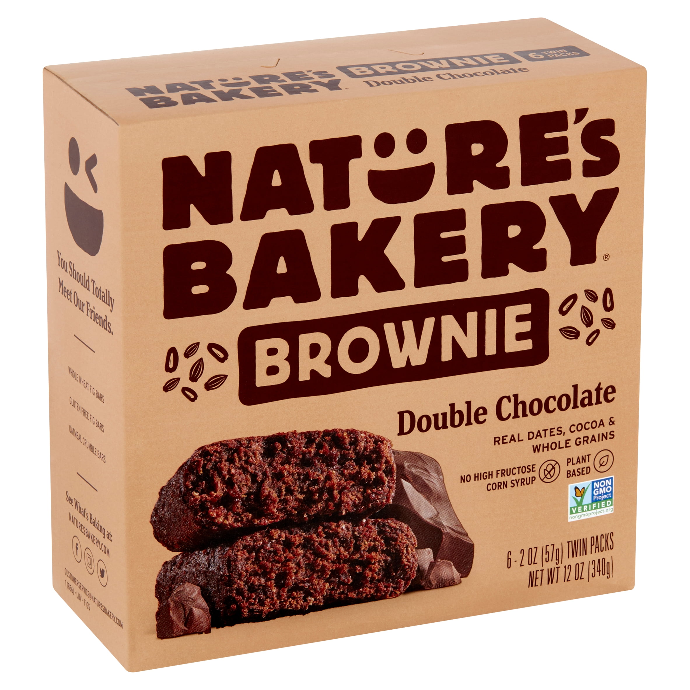 Nature's Bakery Double Chocolate Brownie, 2 oz, 6 count - Walmart.com