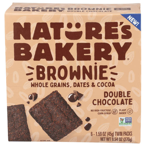 Nature's Bakery Double Chocolate Brownies 6 Pack 6 ct - Pack of 2