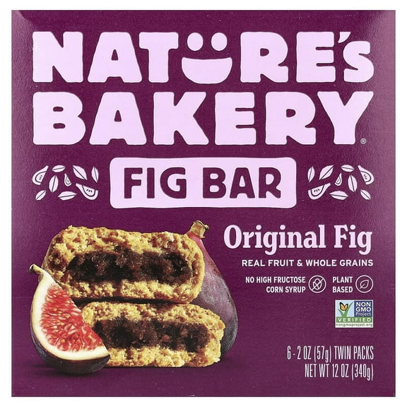 Nature's Bakery, Fig Bar, Original Fig, 6 Twin Packs, 2 oz Pack of 4