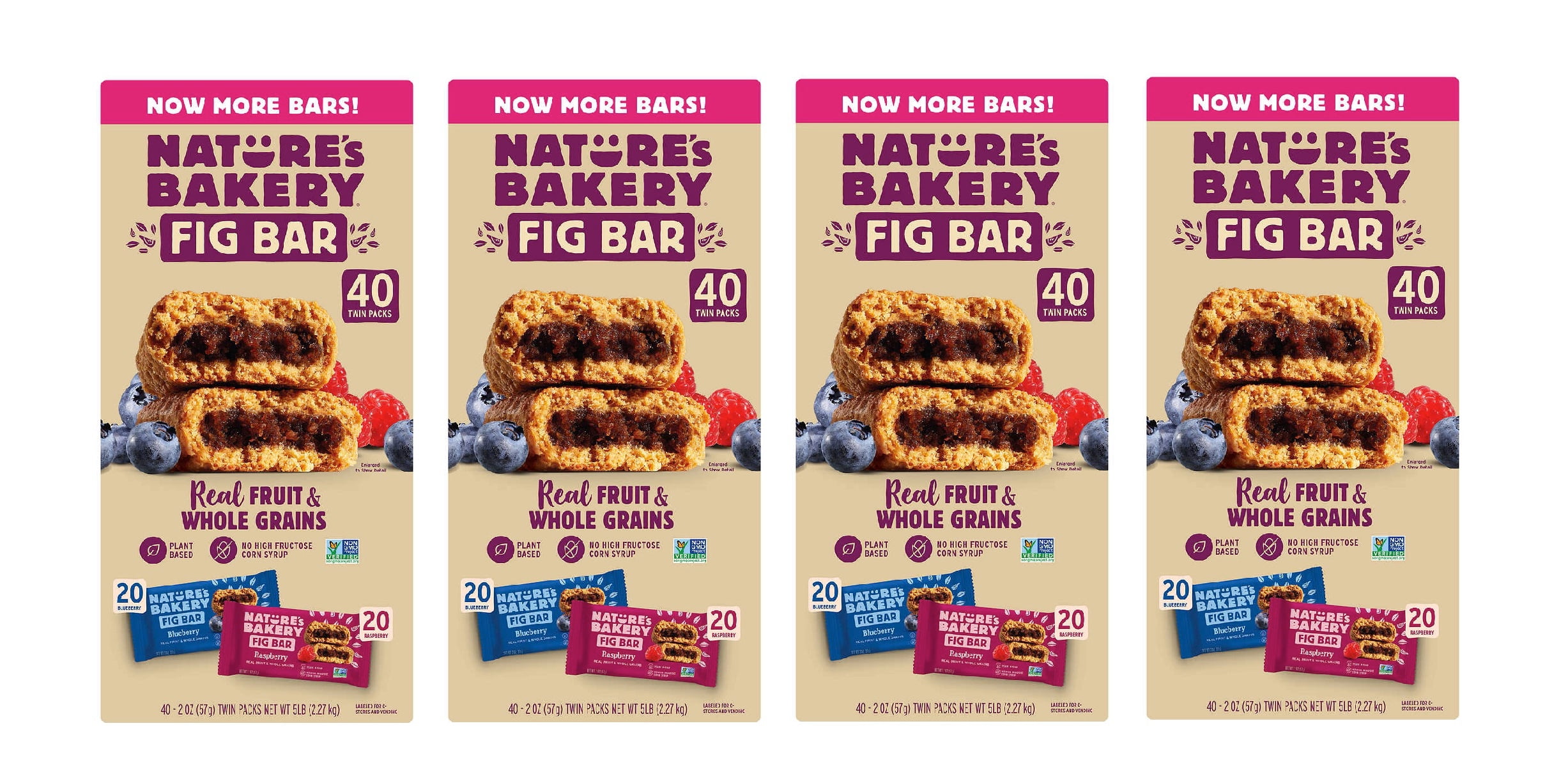 Nature's Bakery Fig Bar, Variety Pack, 2 oz, 40 ct 4PK