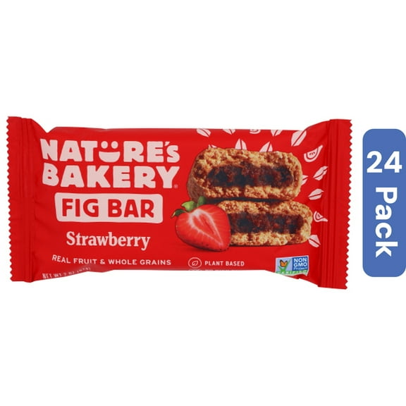 Nature's Bakery Fig Bar Whole Wheat Strawberry 12 Ct 2 oz (Pack of 24)