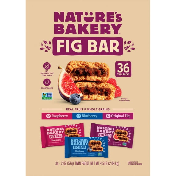 Nature's Bakery Fig Bars, Variety Pack, 2 oz., 36-count