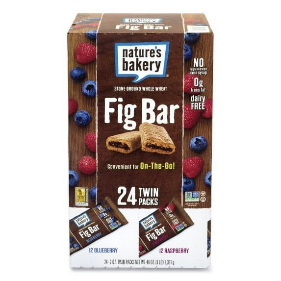 Nature's Bakery Fig Bars Variety Pack, 2 oz Twin Pack, 24 Twin Packs/Box, Each