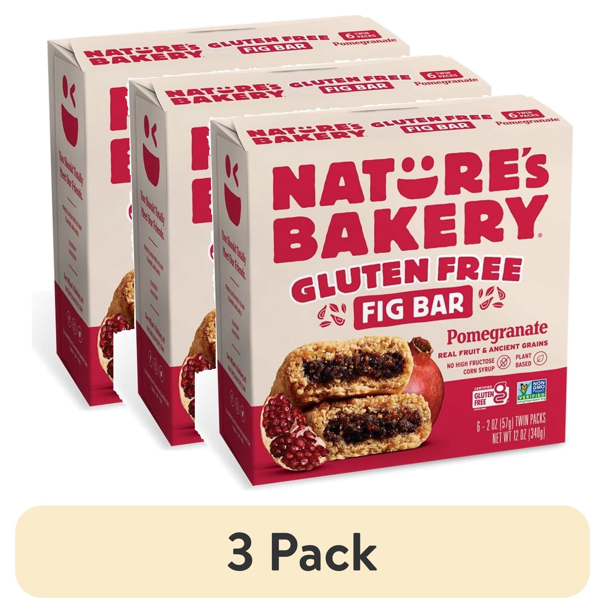 (3팩) Nature's Bakery, 글루텐 프리, 석류 무화과 바, 트윈 팩 6개, 각 2oz