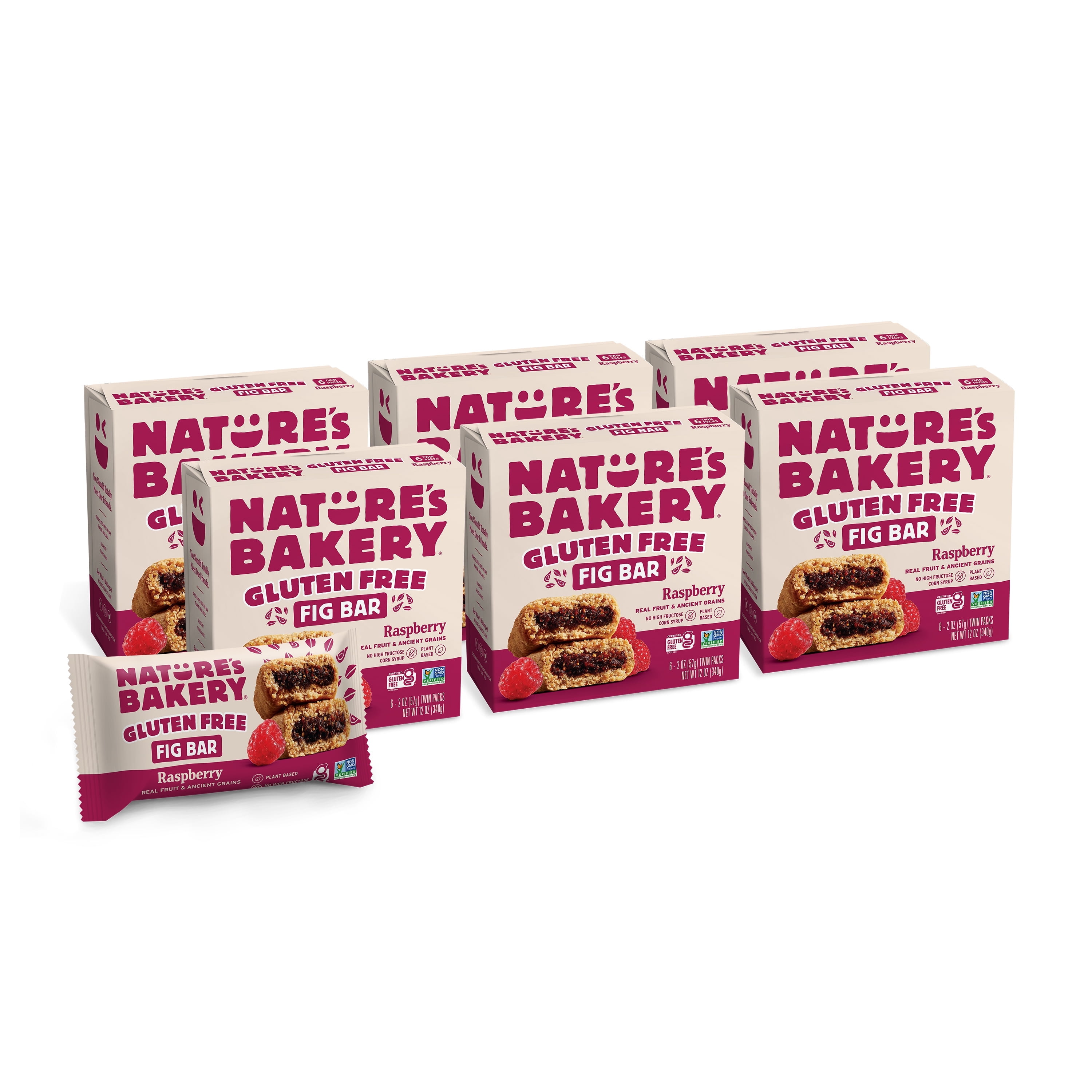 Nature's Bakery Gluten Free Raspberry Fig Bars, 2 oz Snack Bars (36 Ct), Vegan, Non-GMO, Plant-Based