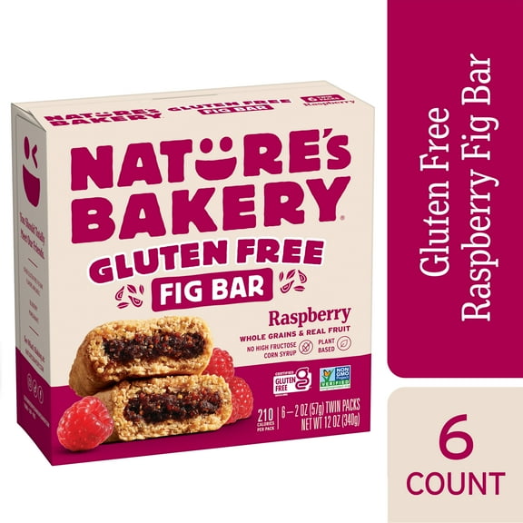 Nature's Bakery Gluten Free Raspberry Fig Bars in Twin Pack Box, 2 oz Each, 6 packs