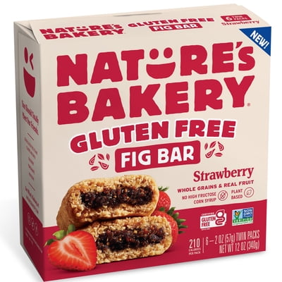 Nature's Bakery Gluten Free Strawberry Fig Bars, 6 Twin packs, 2 oz Each
