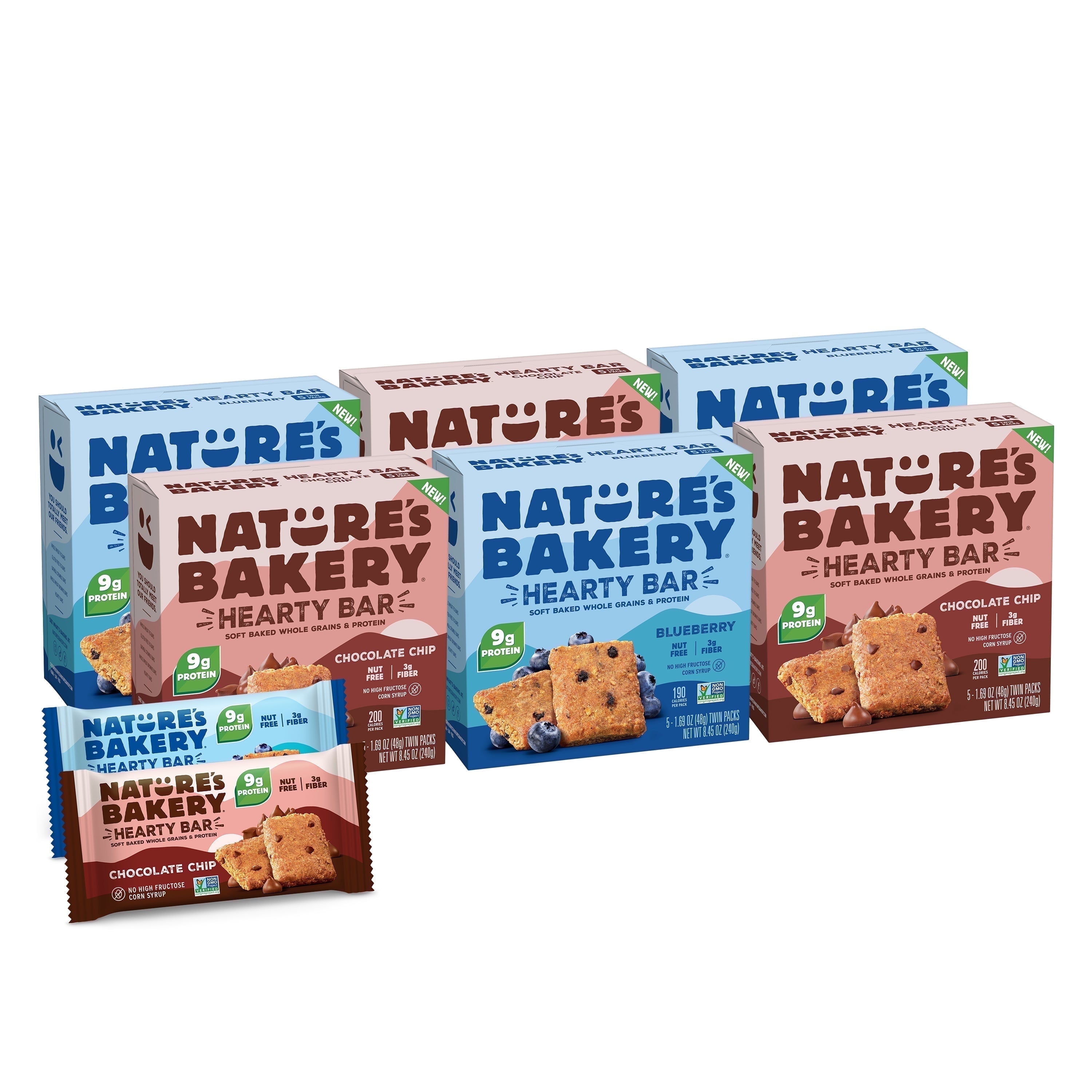 Nature's Bakery Hearty Bar Variety Pack, 1.69 oz Snack Bars (30 Bars), Vegan, Non-GMO, Plant-Based