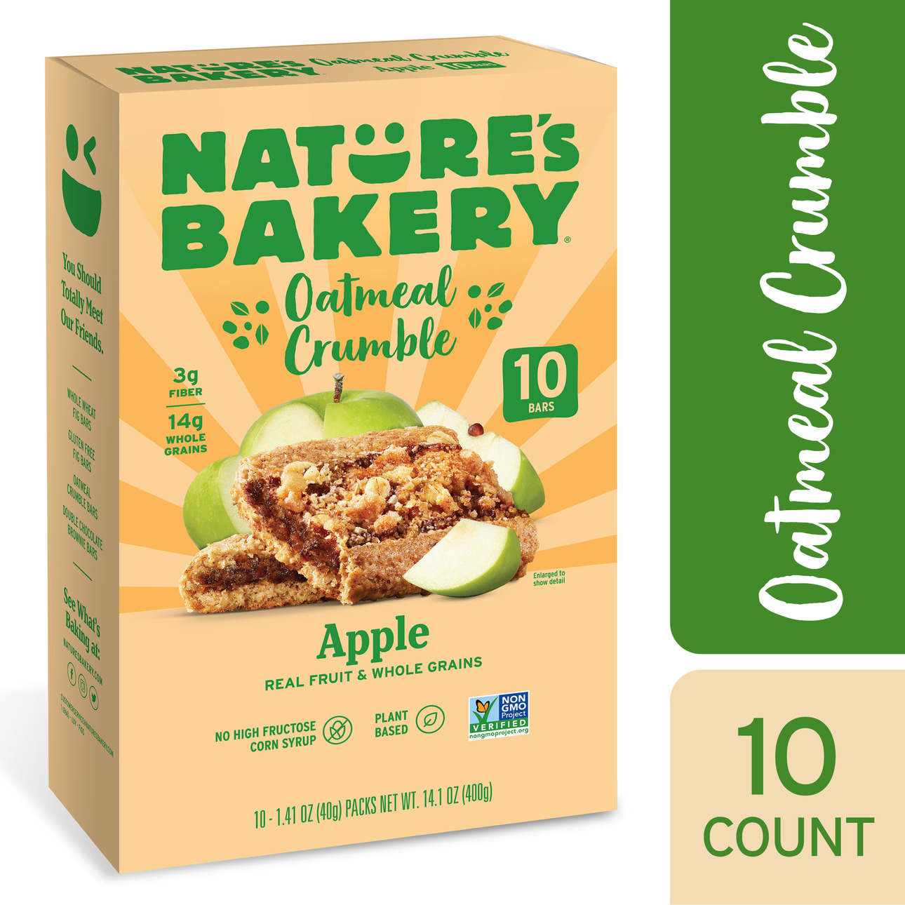 Nature's Bakery, Oatmeal Crumble, Strawberry Breakfast Snack Bars, 1.41