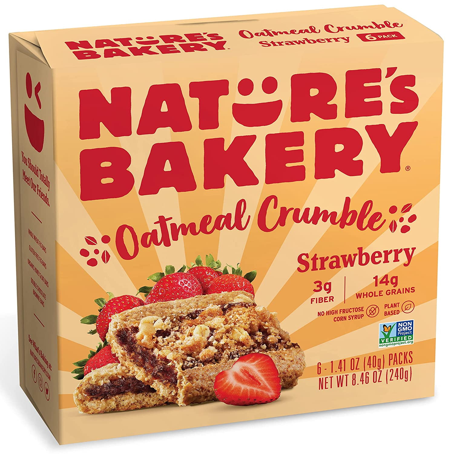 Nature's Bakery Oatmeal Crumble Strawberry 8.4 oz Pack of 4