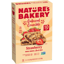 Nature's Bakery, Oatmeal Crumble, Strawberry Breakfast Snack Bars, 1.41 oz, 10 Count