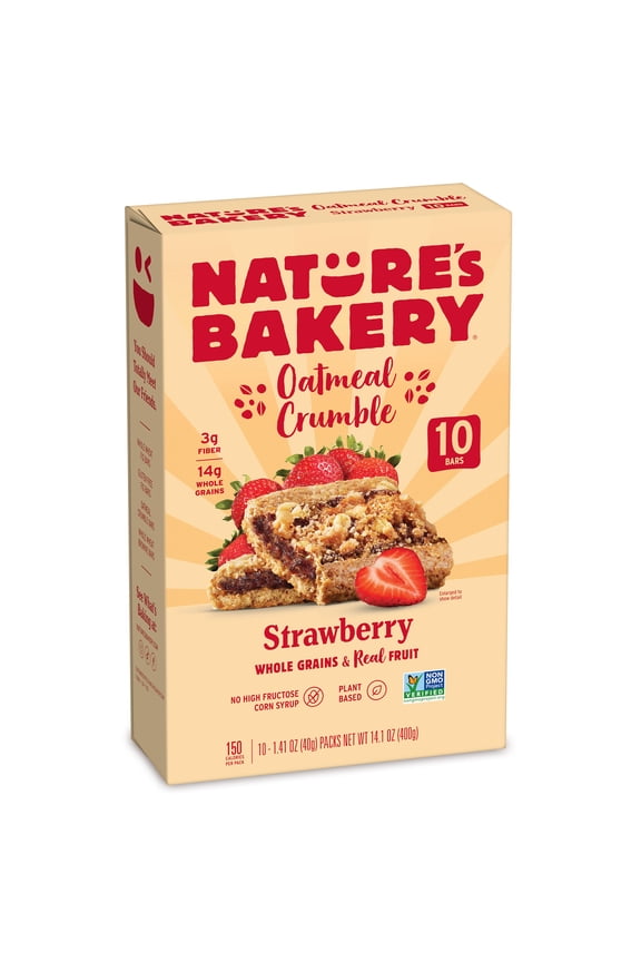 Oatmeal Crumble Strawberry Breakfast Snack Bars, 1.41 oz, 10 Count