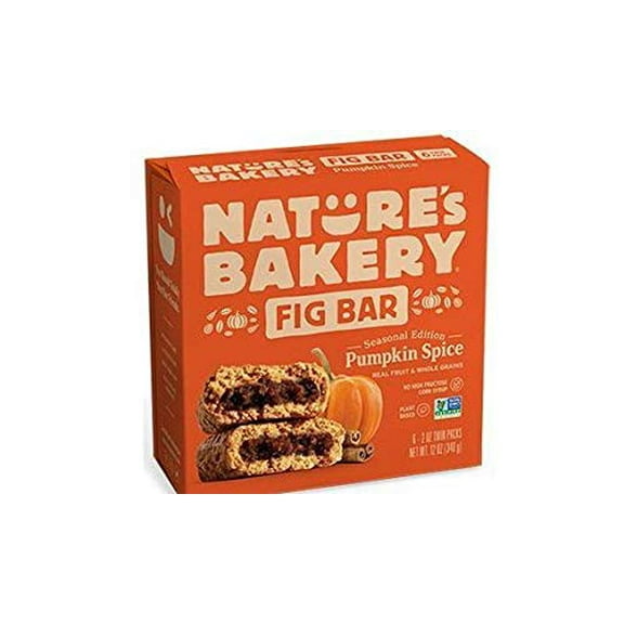 Nature's Bakery Pumpkin Spice Whole Wheat Fig Bars, Snack Bars in Wrapper, 6 Ct