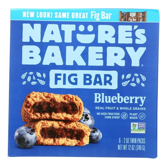 Nature's Bakery Stone Ground Whole Wheat Fig Bar Blueberry 6 Packs Pack of 4