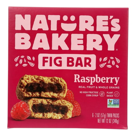 Nature's Bakery Stone Ground Whole Wheat Fig Bar Raspberry 6 Twin Packs Pack of 4