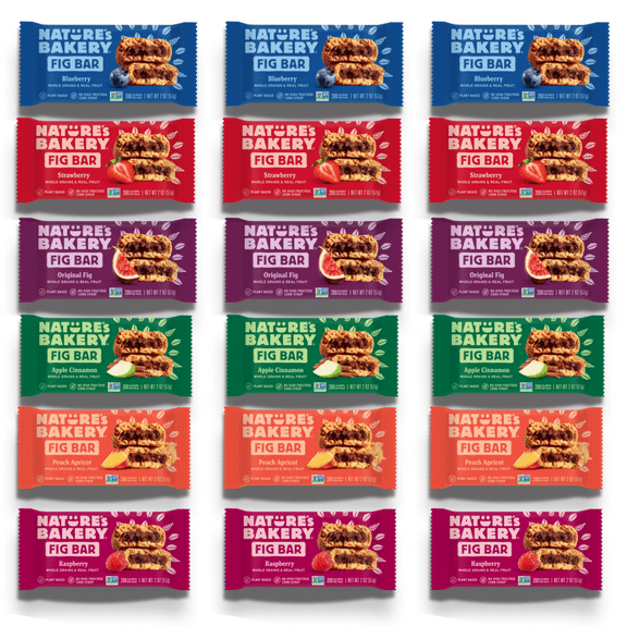 Natures Bakery Whole Wheat Fig Bars, Ground Whole Wheat Fig Bars 6 Flavor Variety Pack (18 Count) Bundled by Mix It Up