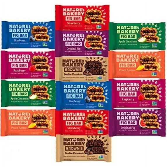 Nature's Bakery Whole Wheat Soft Fig Bars 14 Count, GMO-Free Vegan Bag Brownie