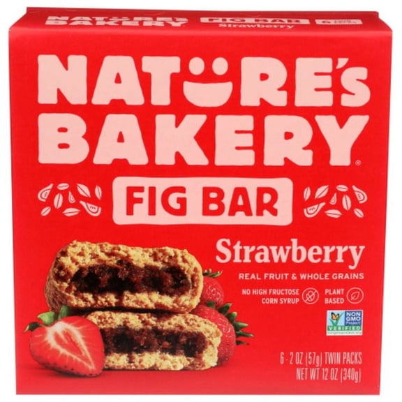 Nature's Bakery Whole Wheat Strawberry Fig Bars 6 Twin Packs 2 oz Pack of 2