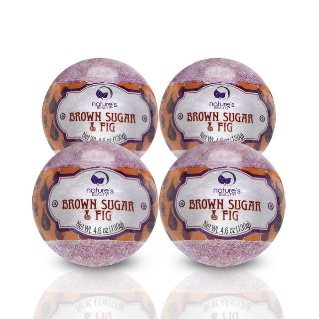 Nature's Beauty Brown Sugar & Fig Bath Bomb MultiPack Natural Hand
