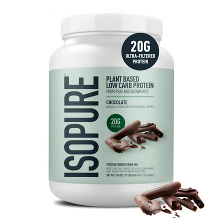 Nature's Best - Isopure Plant-Based Pea & Brown Rice Protein Powder Chocolate - 1.37 lbs.