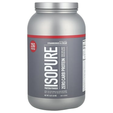 Isopure Zero Carb Protein Powder, Strawberries & Cream, 25g Protein, 3 Lb
