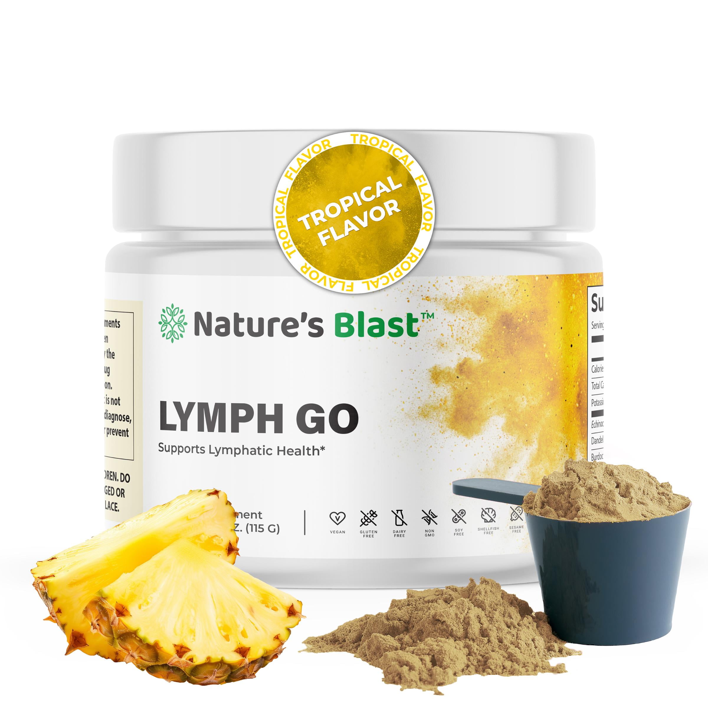 Lymph Go, Pineapple Flavor Lymphatic Support Supplement, Lymph System Health Formula, Nature