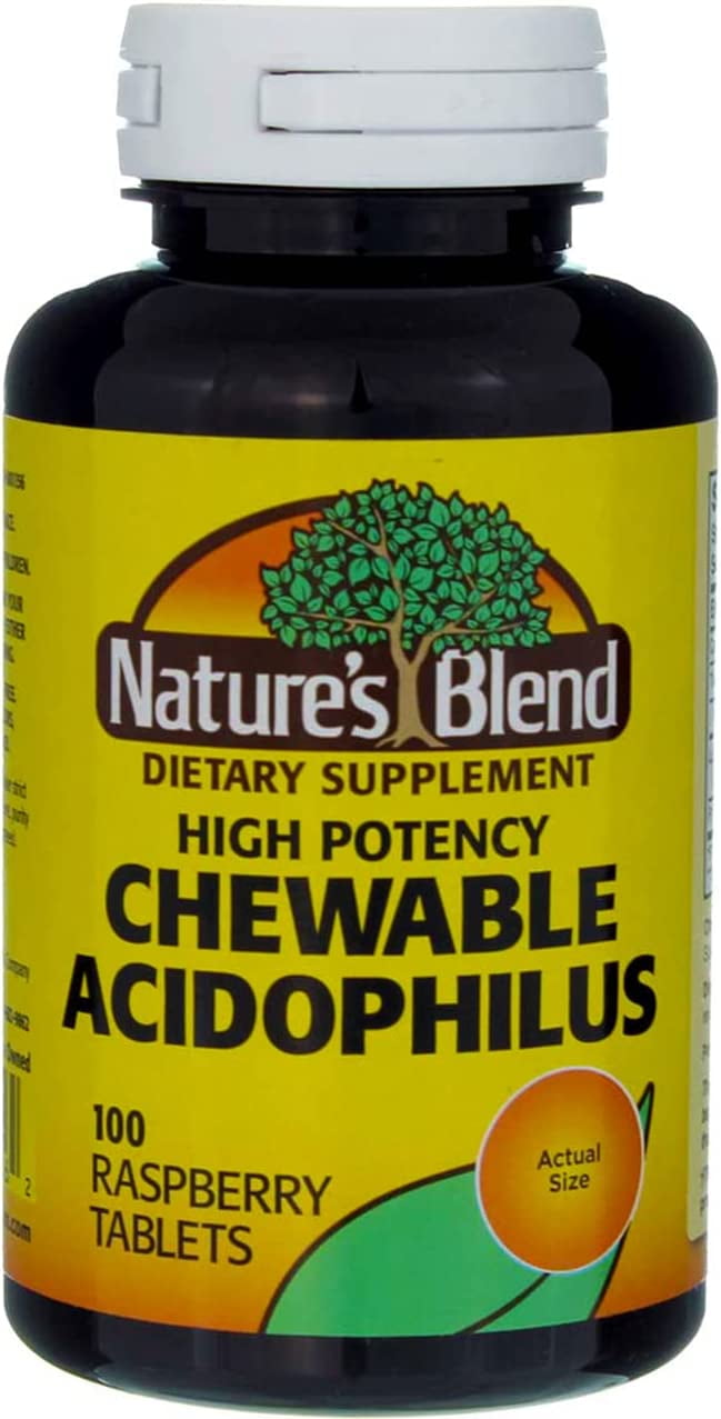 Nature's Blend Acidophilus Chewable Raspberry Flavor 100 Tablets