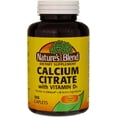 thumbnail image 1 of Nature's Blend Calcium Citrate with Vitamin D3 Supplement - Support Bone, Teeth, Muscle & Nerve Function - Fast Absorption - Gluten-Free Formula - Made in USA - 100 Tablets (630 mg) - Pack of 2, 1 of 1