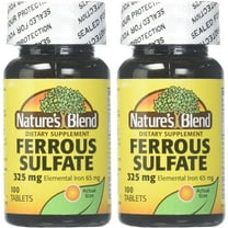 Nature's Blend Ferrous Gluconate Tablets, Iron Supplements, 100 Count Pack of 2