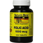 Natures Blend Folic Acid Tablets, 1000, 1000 Ct