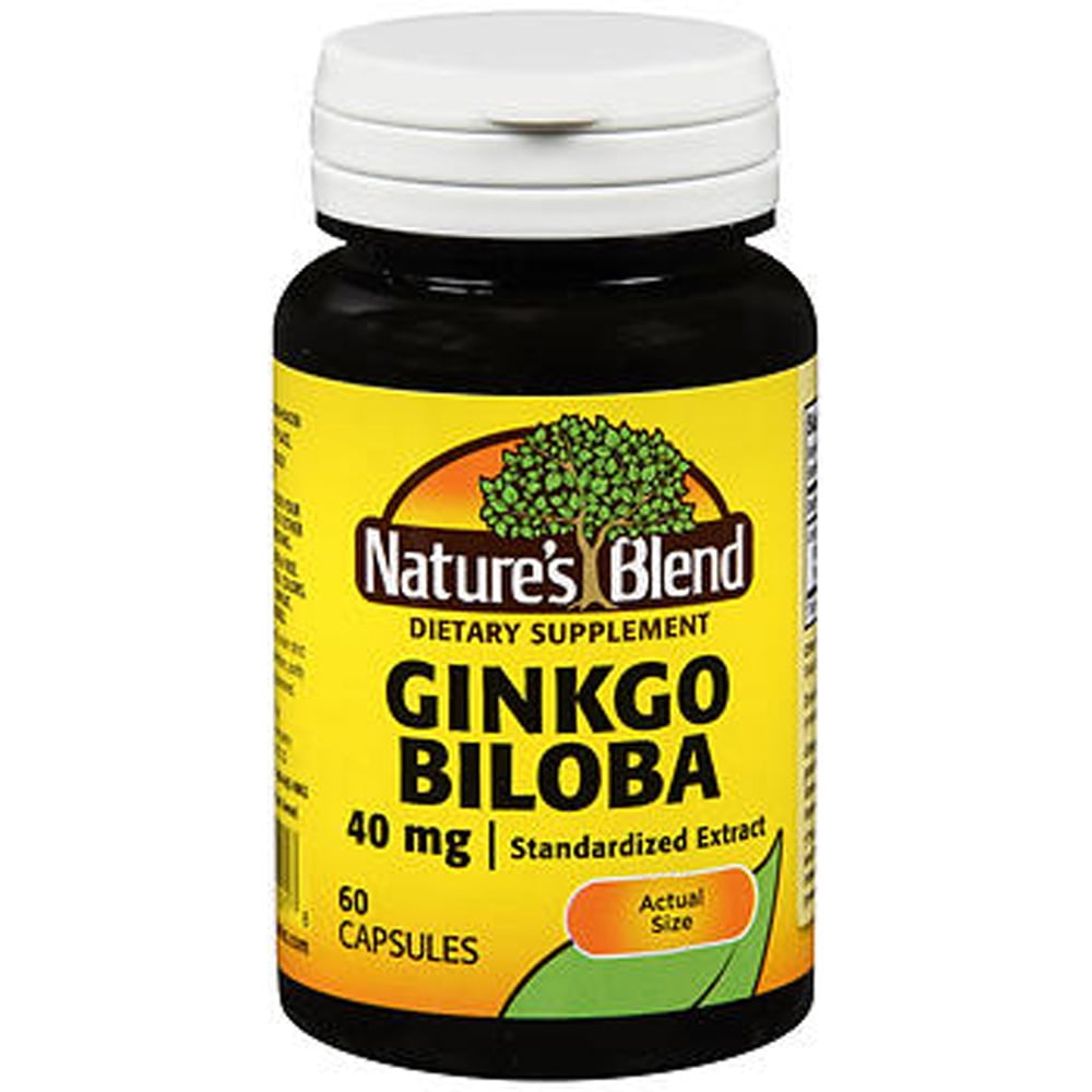 Nature's Blend Ginkgo Biloba 40mg Supplement Capsules, Cognitive