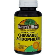 Natures Blend High Potency Chewable Acidophilus Raspberry Tablets, 100 Count