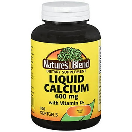 Nature's Blend Liquid Calcium 600 mg with D3 Softgels - 100 ct