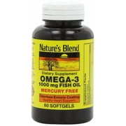 Natures Blend Odorless Omega-3 Fish Oil Mercury Free 1,000 mg 60 Sgels